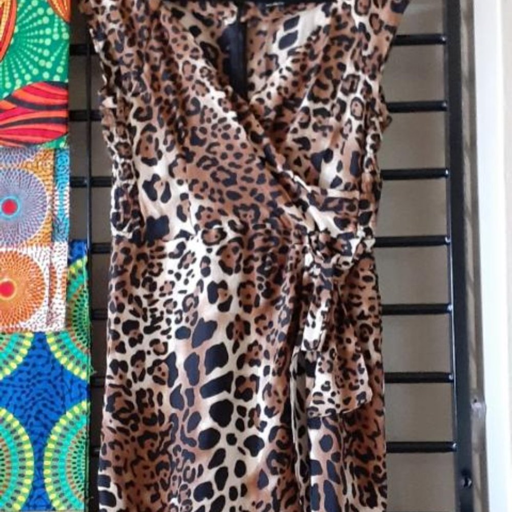 Nanette Lepore silk leopard print dress